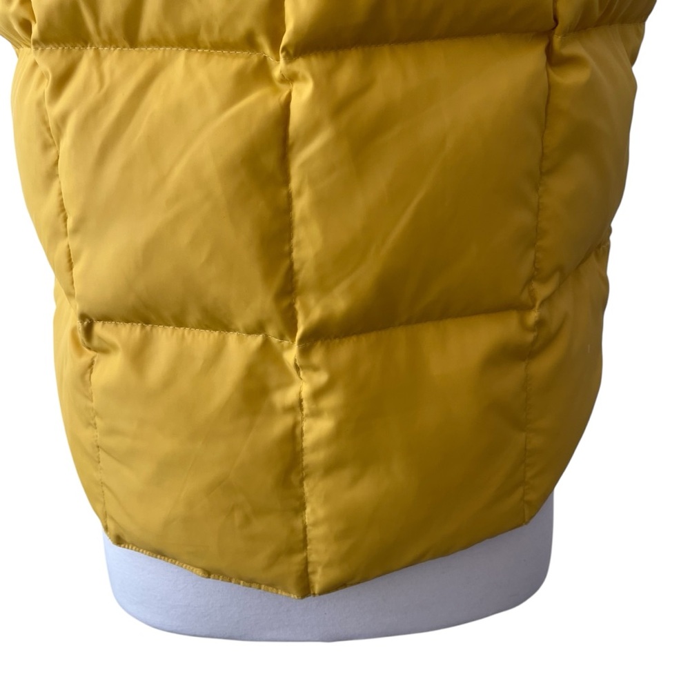 Vintage Lands’ End down button up puffer vest yellow nylon S - Picture 10 of 13
